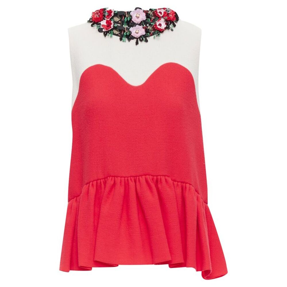 Msgm Floral Embellished Vest Top